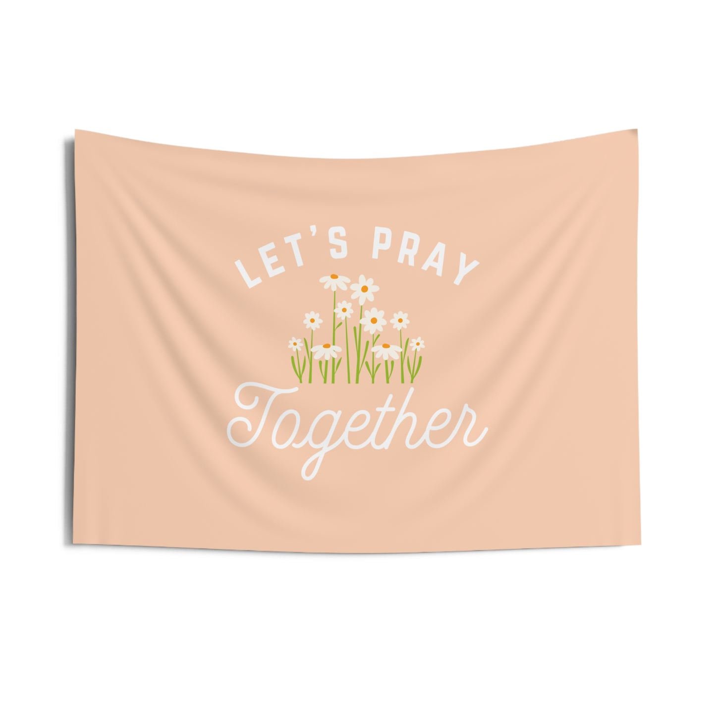 Let's Pray Together Wall Tapestry (Peach)