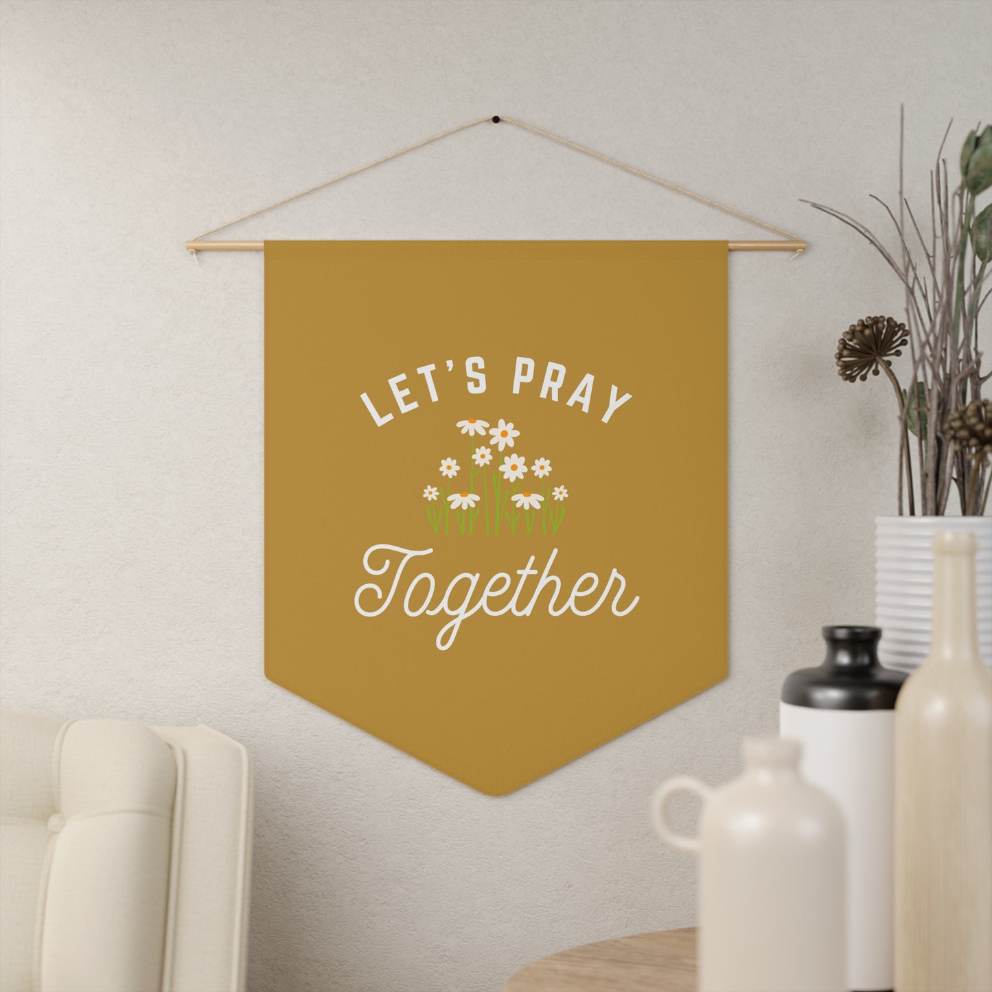 Let's Pray Together Pennant (Honey)