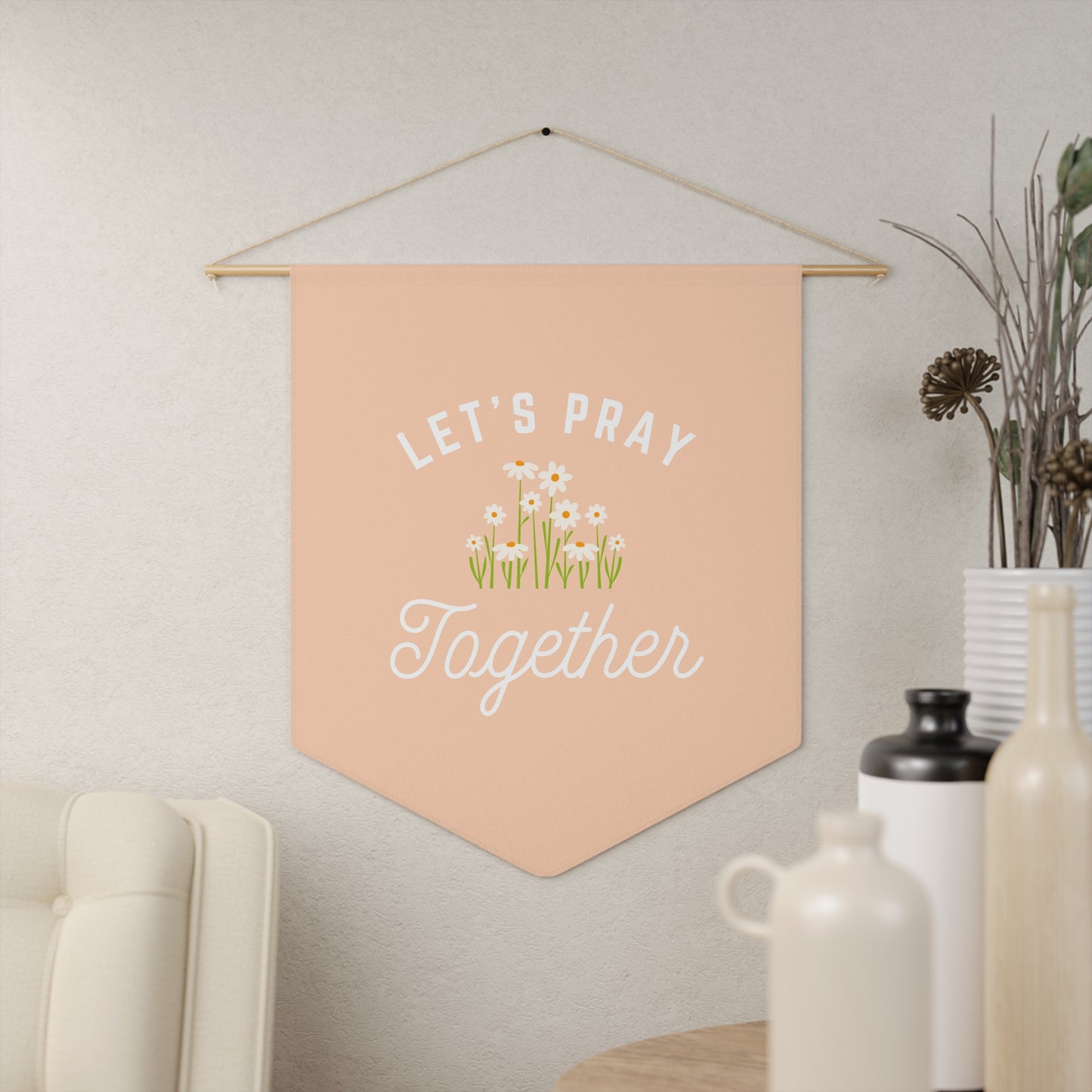 Let's Pray Together Pennant (Peach)