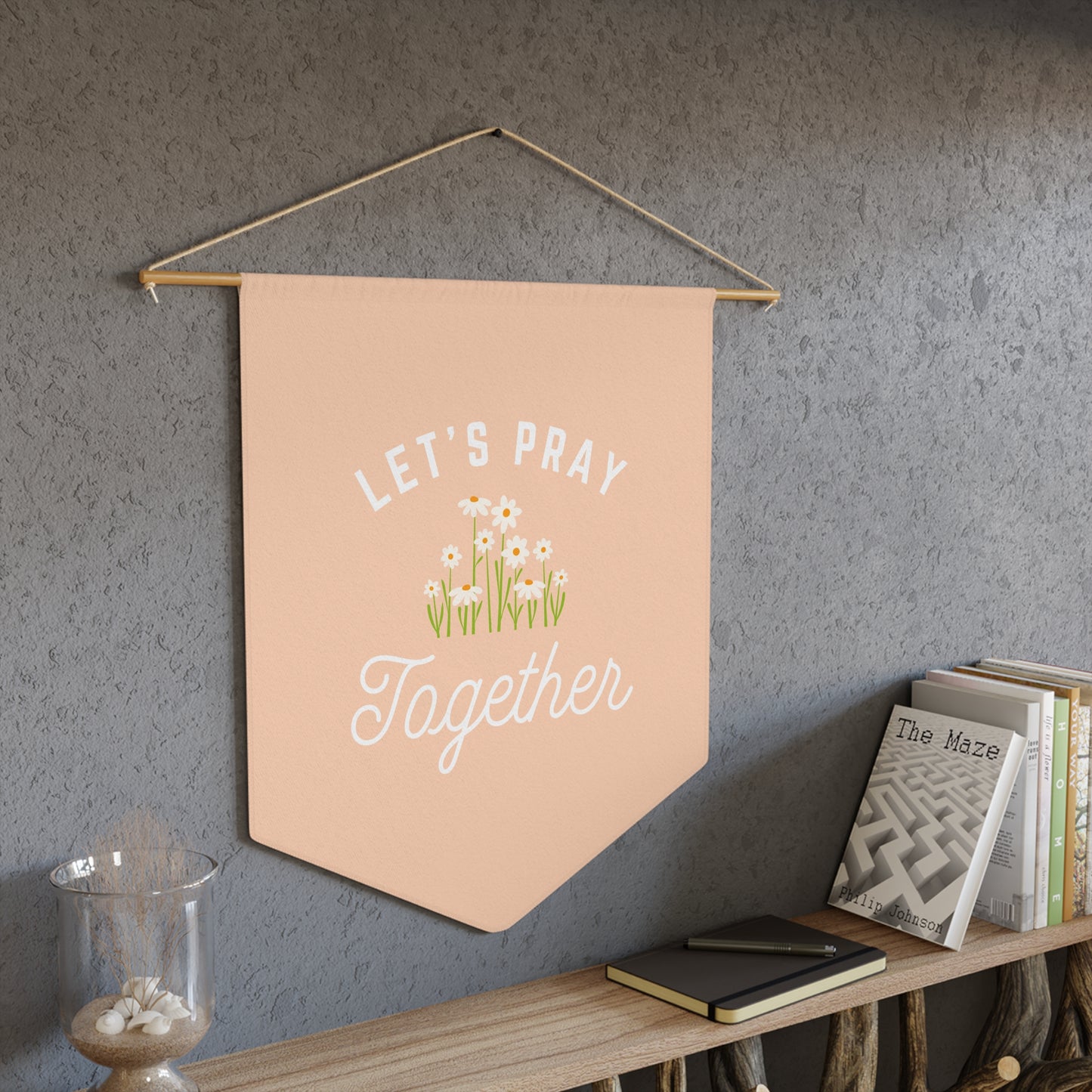 Let's Pray Together Pennant (Peach)