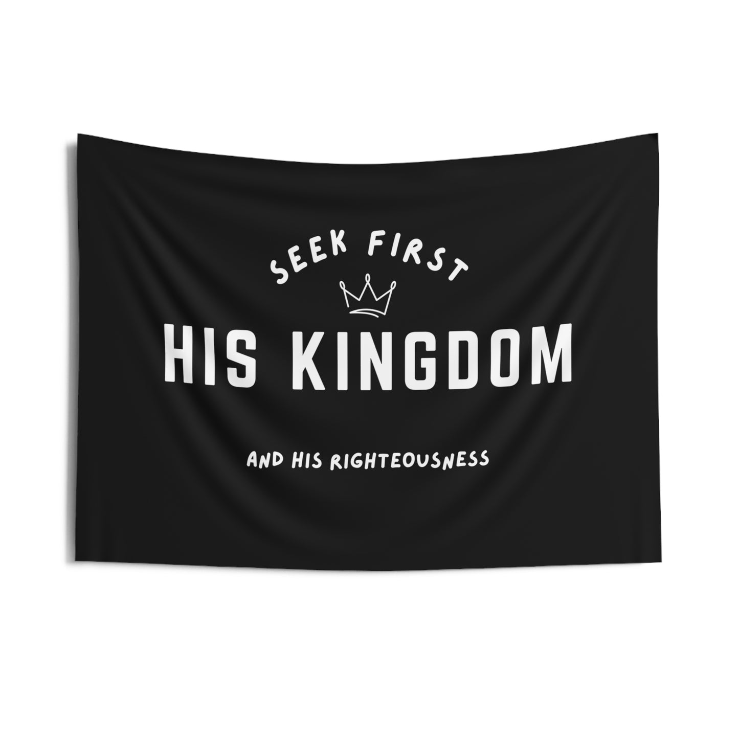 Seek First His Kingdom Wall Tapestry (Black)