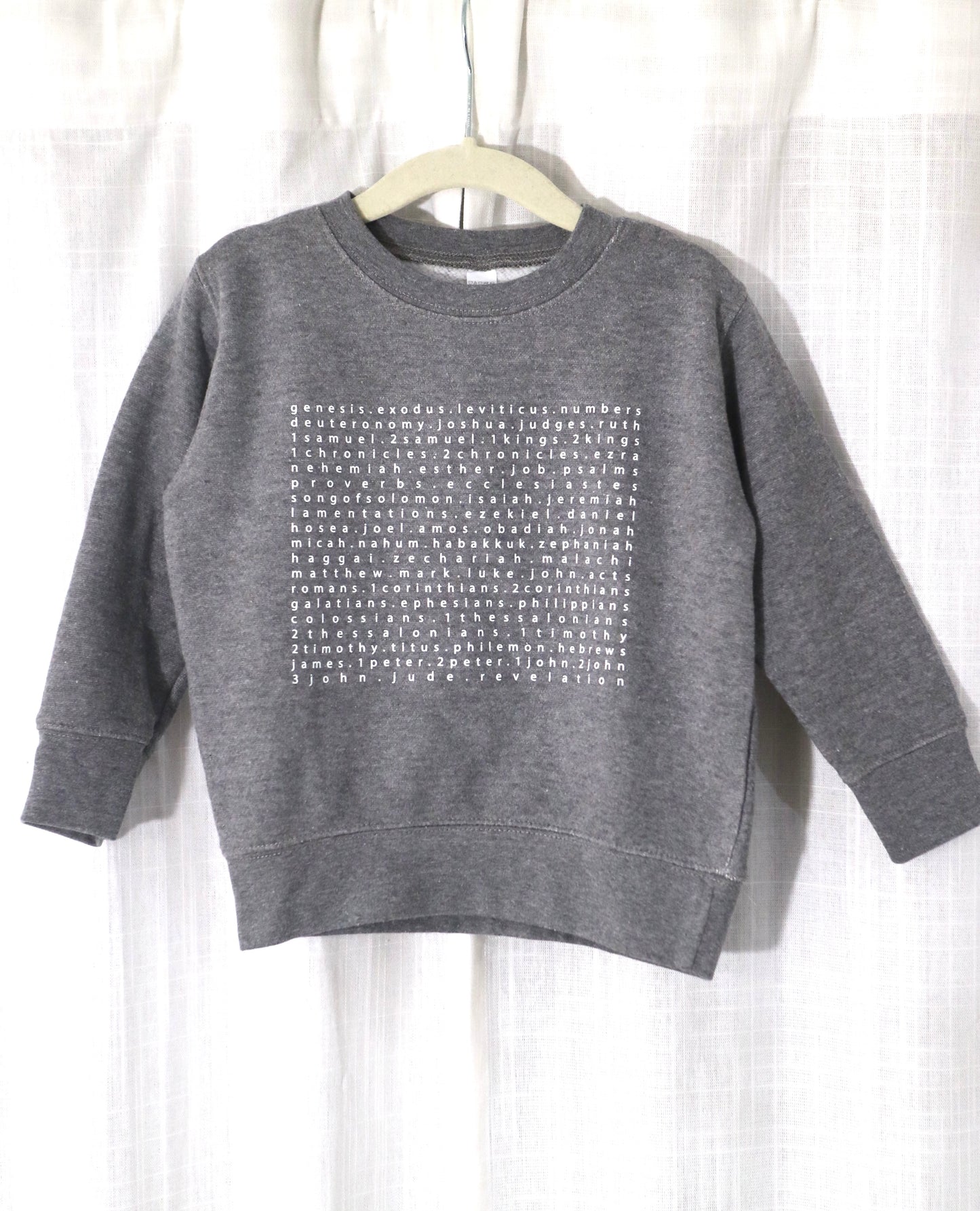 Toddler Books of the Bible Sweatshirt in Dove