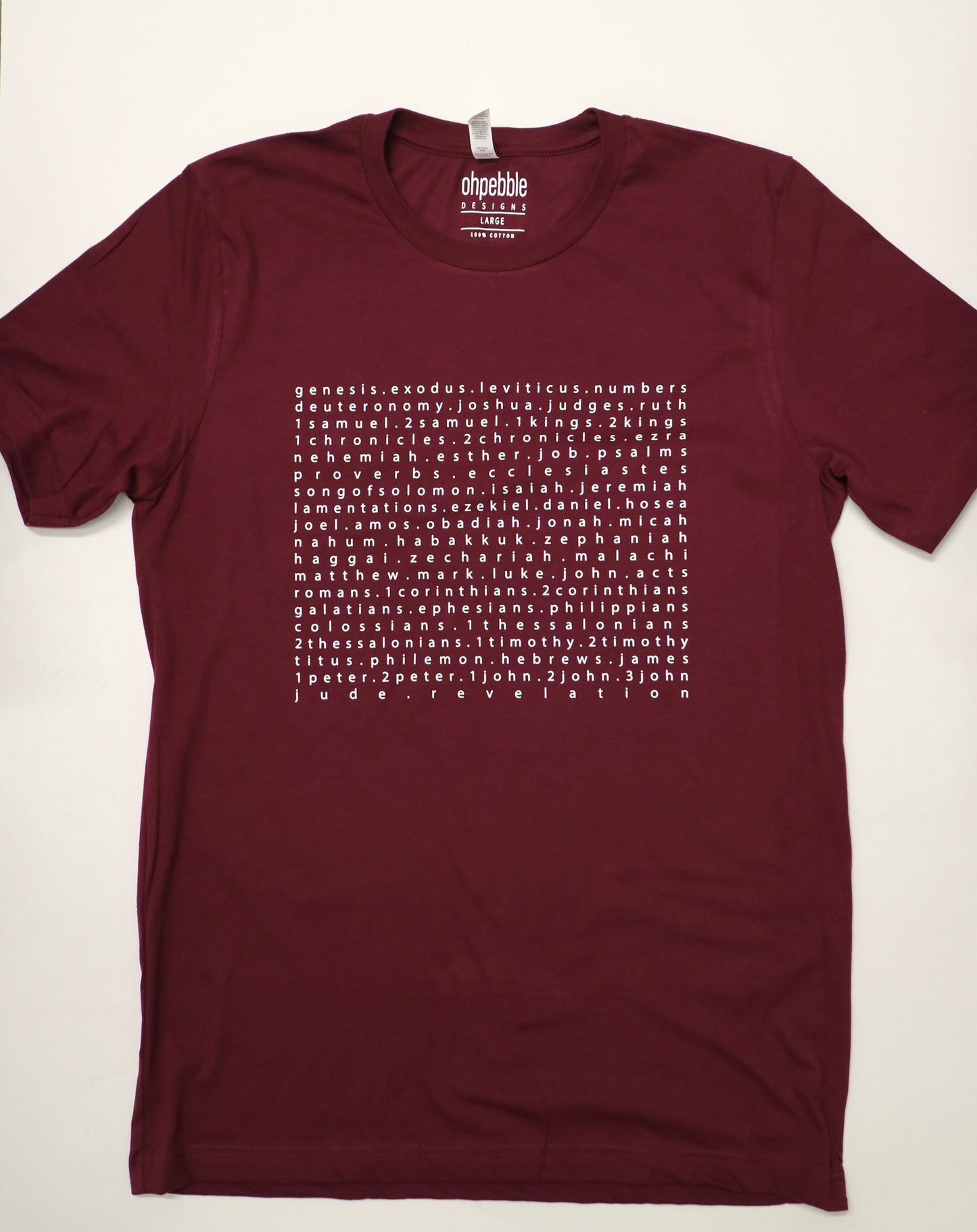 Books of the Bible Tee in Black Cherry