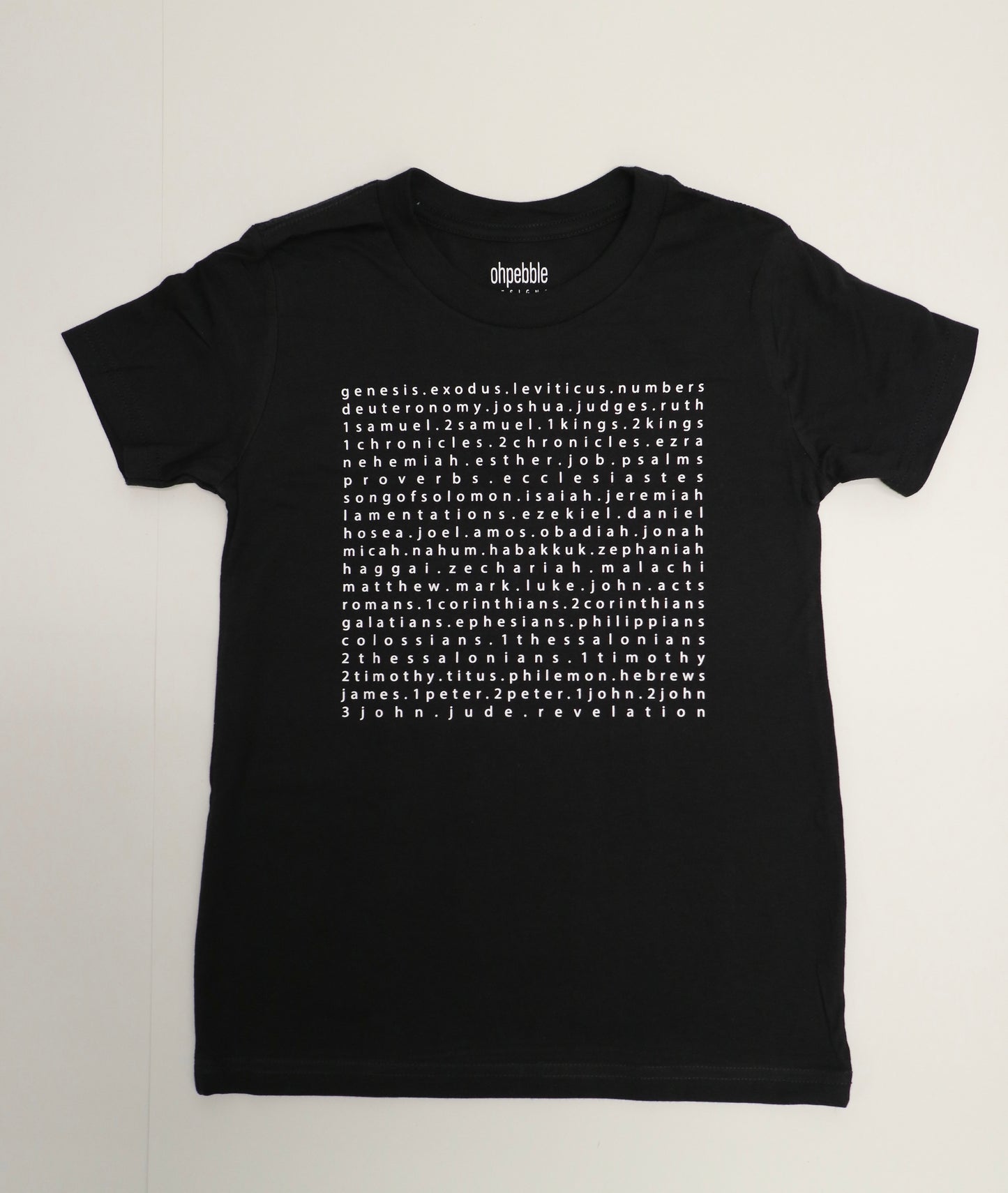 Kid's Books of the Bible Tee in Black