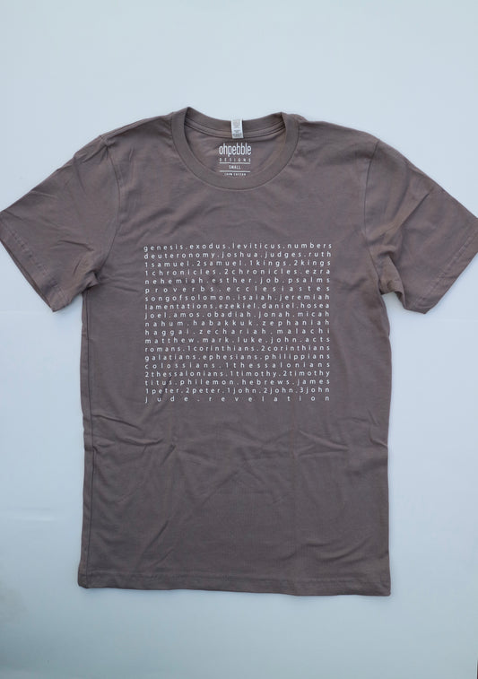 Books of the Bible Tee in Pebble