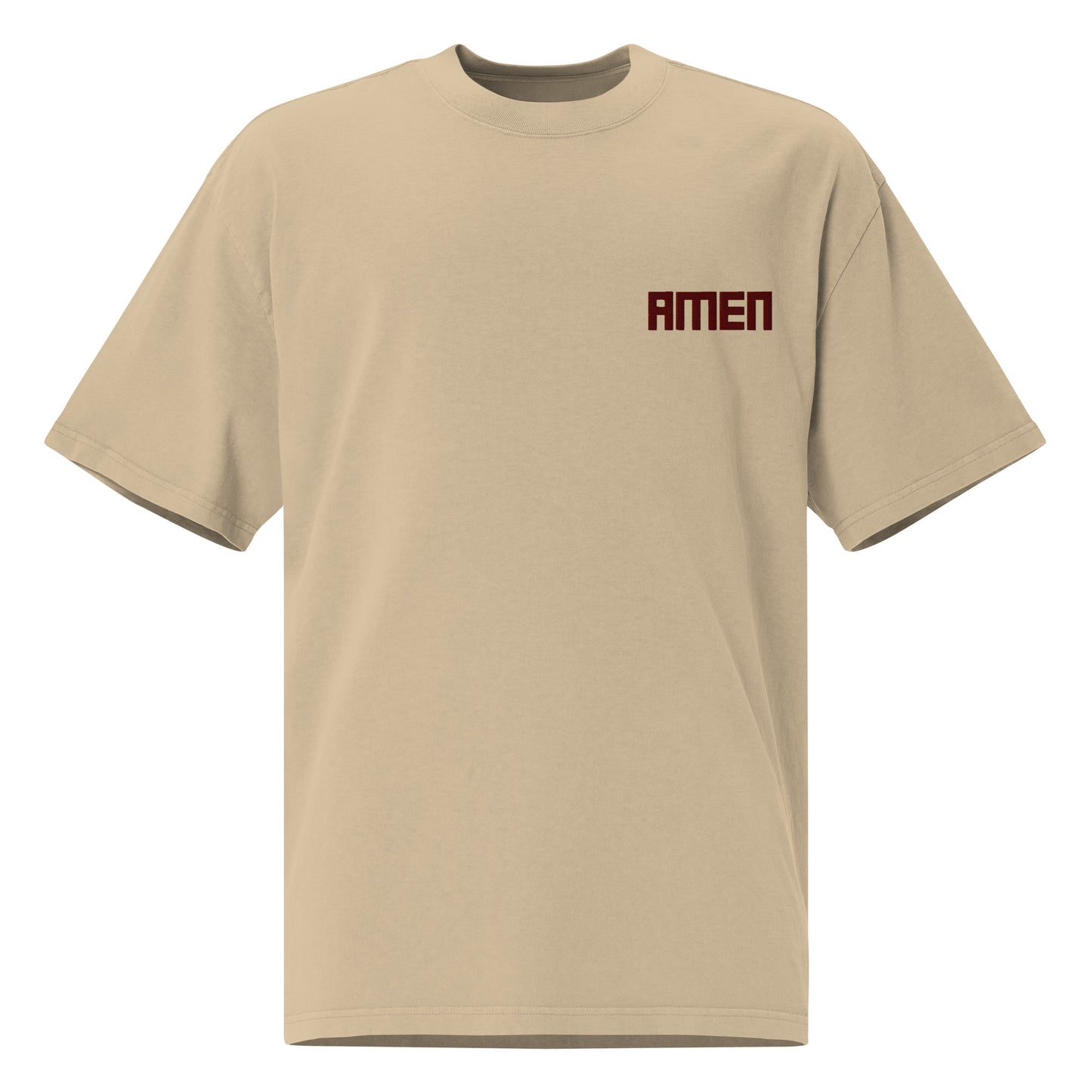 AMEN Oversized Heavyweight Shirt (embroidered) in Khaki